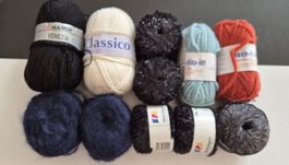Wollpaket zum Stricken und Häkeln, verschiedene Marken!