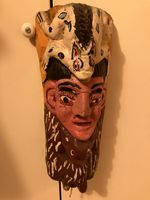 Mexikanische Holzmaske handgeschnitzt Vintage