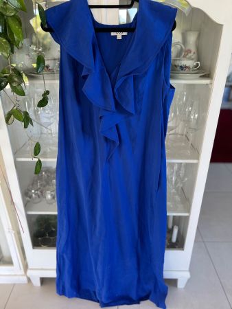 COS- Sommerliches, blaues Kleid mit Rüschen, Gr. 42