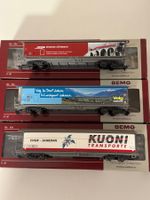Bemo H0m RhB 3erSet Schiebewandwagen Kuoni Volg Bündner Bahn