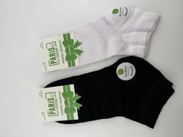 Socken Bambus Viskose Schwarz/Weiss, Gr. 36-40  2 Stück