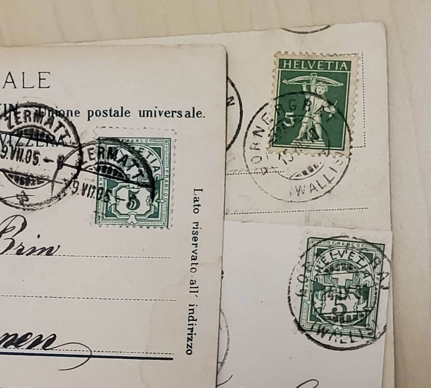 Cartes postales: 3 Postkarten: 1905, 1909, 1910 – D'occasion à Naters par 3904Naters 3
