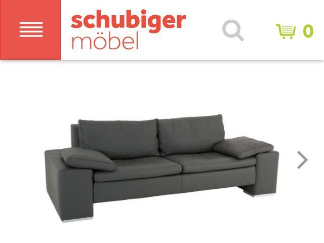 Sofas: Schubiger Sofa Seline Leder Graphit 2,5 Sitzer – Gebraucht aus Dietikon von Nieselchen