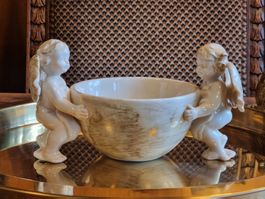 Keramik Dekoschale mit Putti Engeln