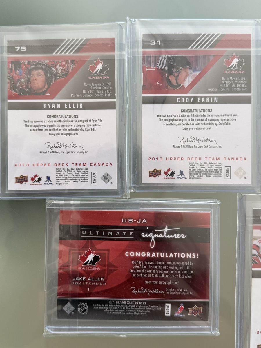 NHL Carte collezionabili: Upper Deck Team Canada Gold Signatures – Usato da Winterthur venduto da mlindholm 2