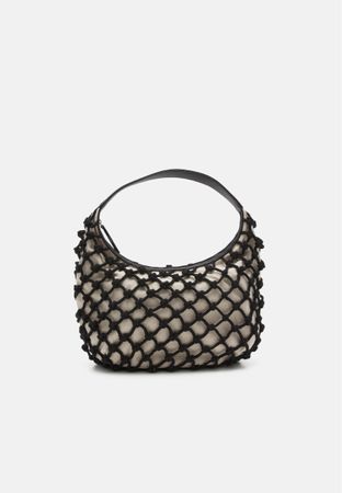Tasche Netzoptik schwarz mit Henkel