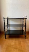Schwarzes Vintage Beistelltischchen mit gedrechselten Beinen