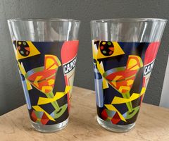 2 x tolles CAMPARI Glas Trinkglas Werbung