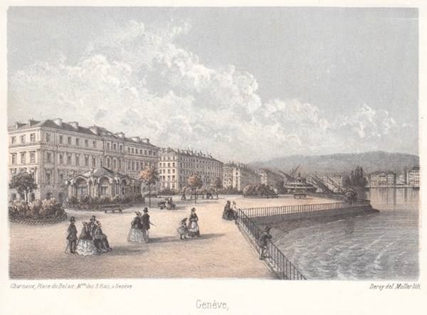 Grafica & Litografie: GENÈVE, GENF, LITHOGRAPHIE UM 1850. – Antico da Grüningen venduto da Kartensammler