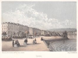 GENÈVE, GENF, LITHOGRAPHIE UM 1850.