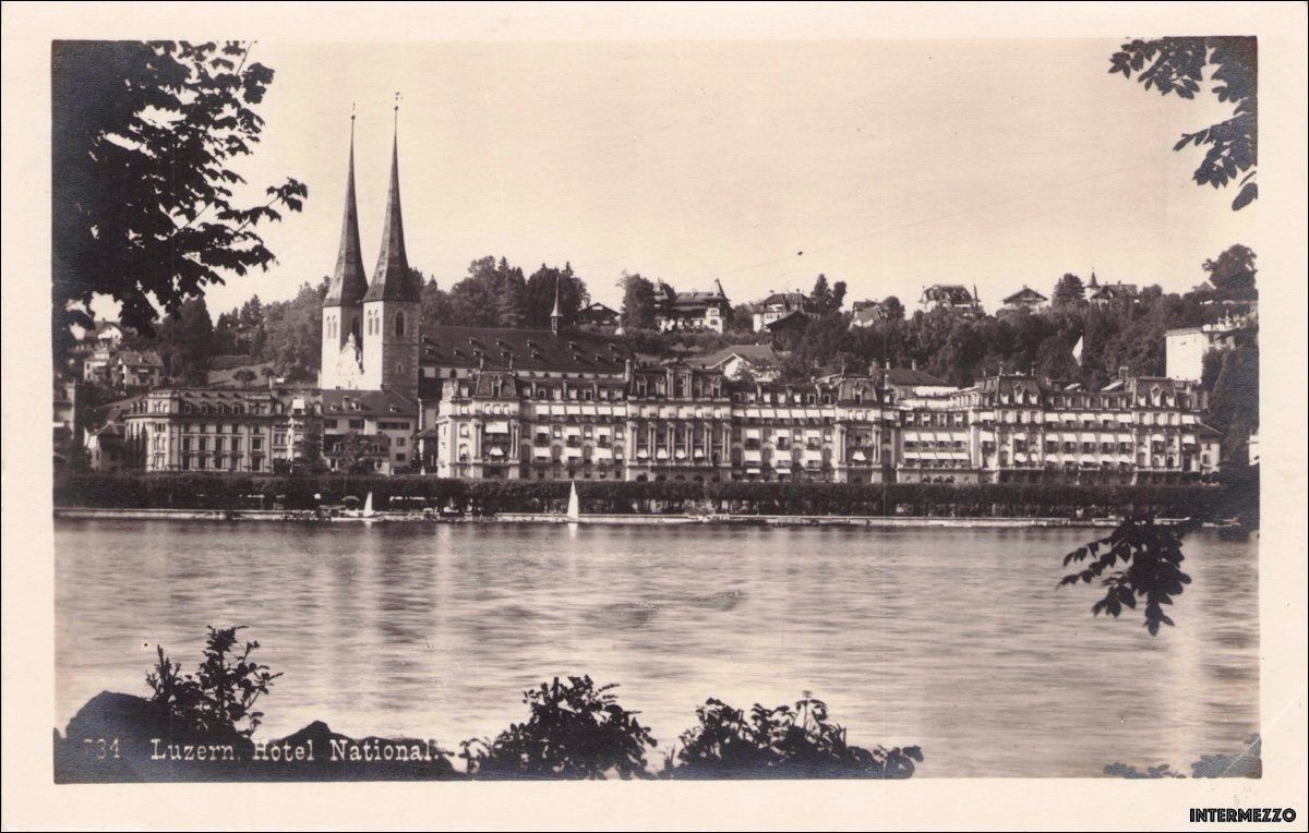 Cartoline postali: Luzern // Hotel National 1935 // Sommer – Usato da Basel venduto da intermezzo12