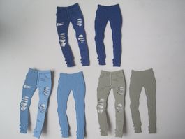 Stanz-Papier Motive Hosen versch. Farben