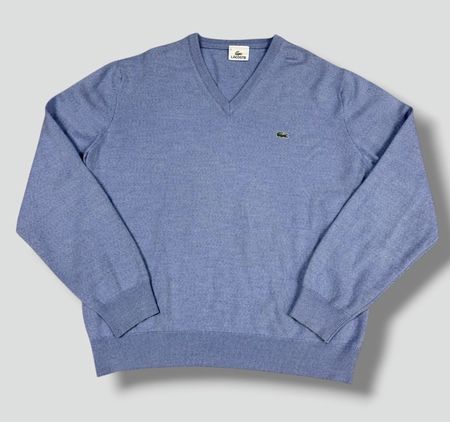 Lacoste Pullover Wolle V-Ausschnitt baby blau