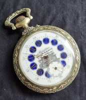 Grosse Regulateur Taschenuhr mit Bergbau Zunft Motiven