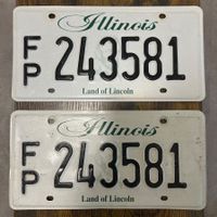  🇺🇸 2x Paar U.S. Autoschild, Illinois 243581 - ORIGINAL 