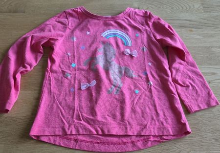 Langarmshirt rosa Einhorn Gr. 104
