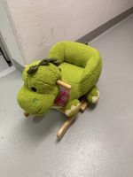 Schaukelstuhl Drache Stoff Plüsch grün Kinder Sessel