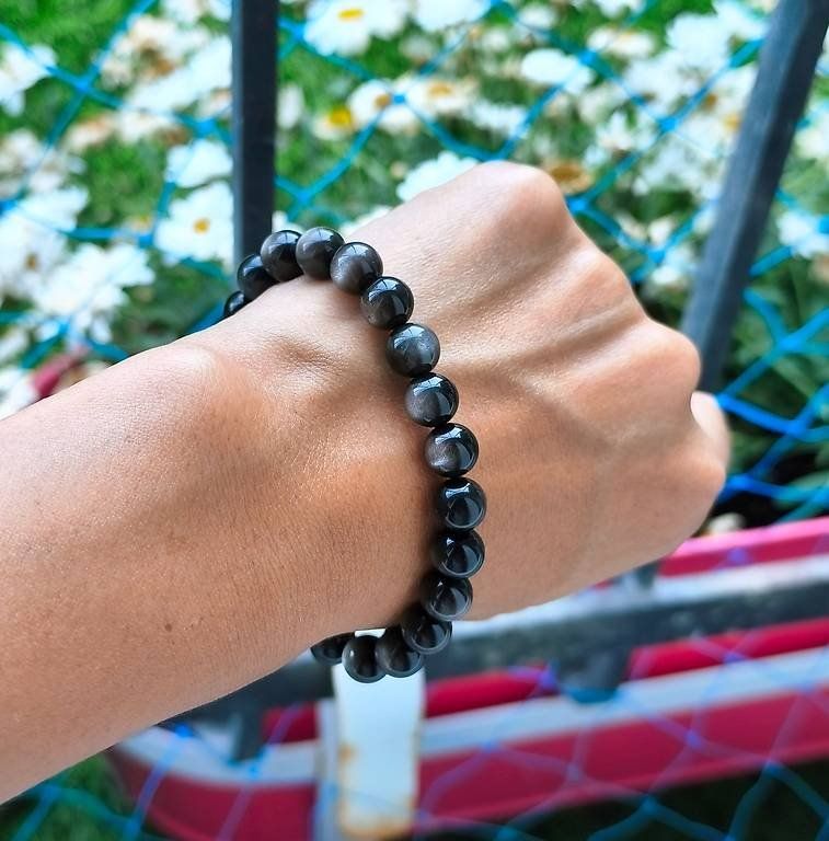 Bracciali & Braccialetti: Bracelet en Obsidienne Argentée 8mm – Nuovo (secondo la descrizione) da Ursy venduto da tan_8qdl 2