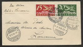 Flugpost Schweiz 1926 Basel Lausanne