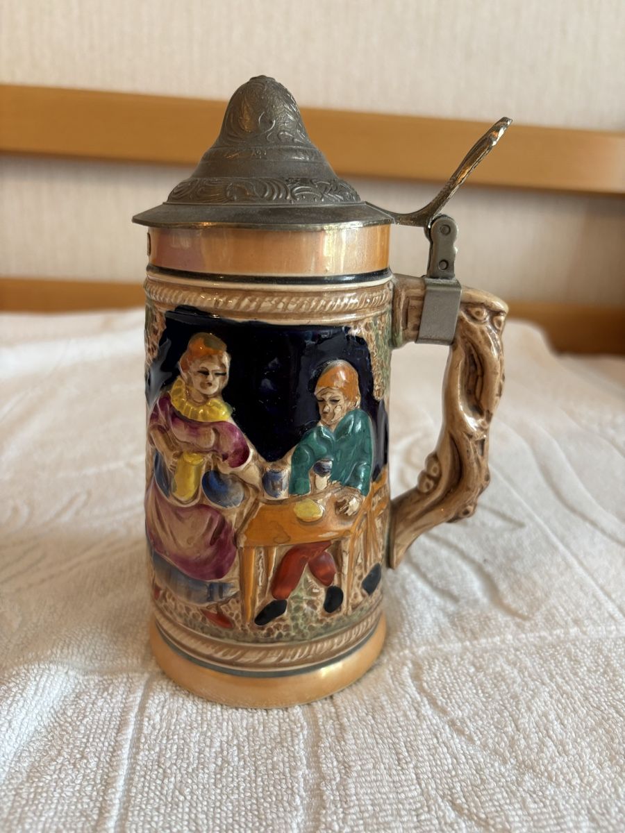 Karaffen: Antiker Bierkrug mit Zinndeckel – Neu (gemäss Beschreibung) aus Kloten von Voni21