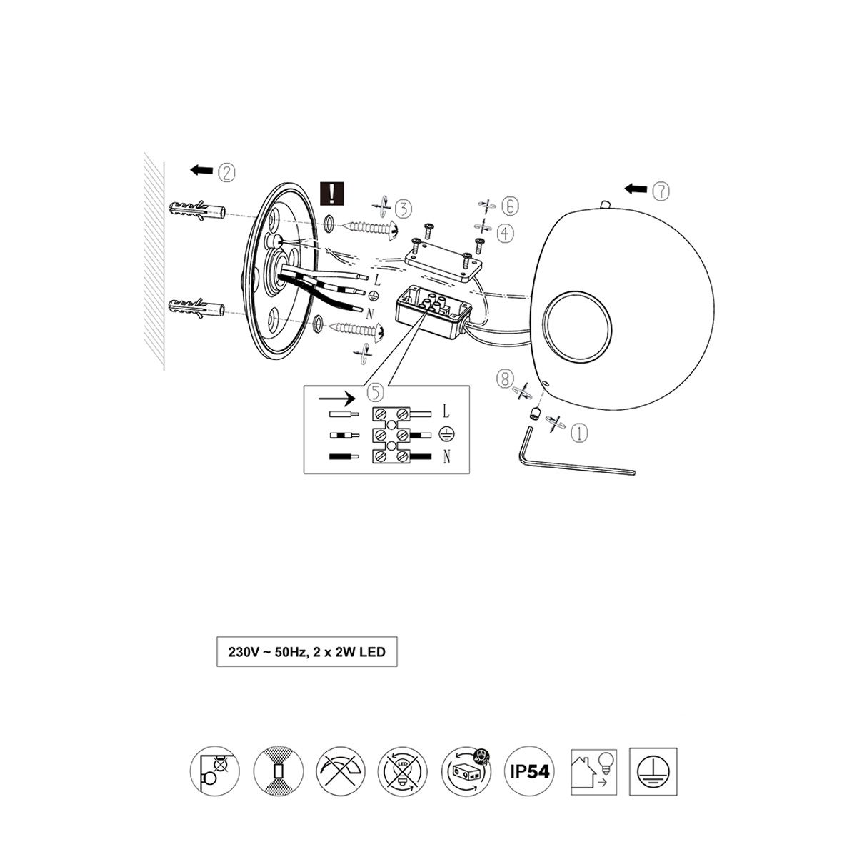 Lampade: LED Aussen Wandleuchte, IP54, 10cm Ø – Nuovo (secondo la descrizione) da Kreuzlingen venduto da Smart-Light 8