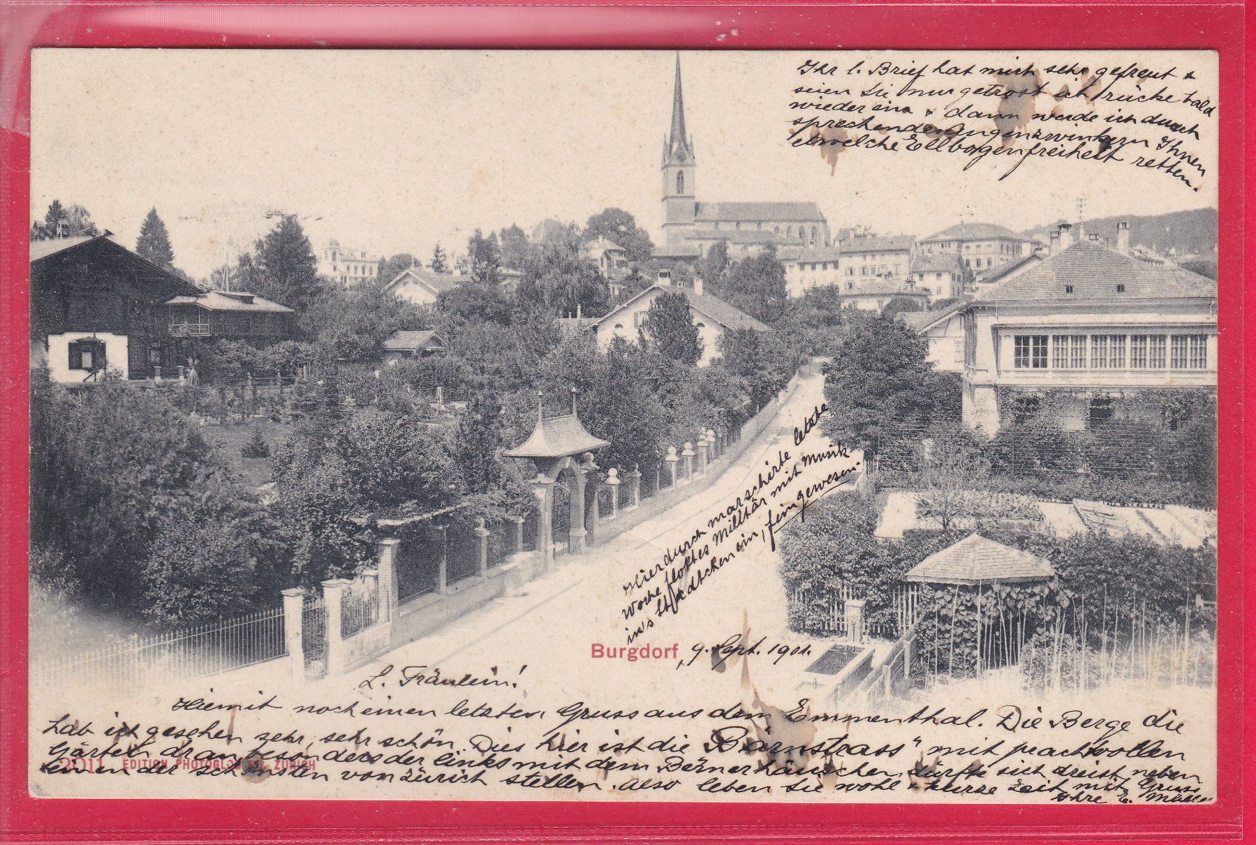 Cartoline postali: BURGDORF, 10.9.1901 – Usato da Oberrieden venduto da Gebirgsstelze