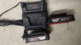 Ladegerät Bosch 2A GAL 18V-20 mit 2x Akku 18V 2.0Ah neu prof