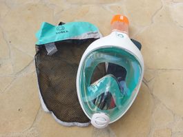 Masque tuba Subea Easybreath blanc/turquoise taille L + sac