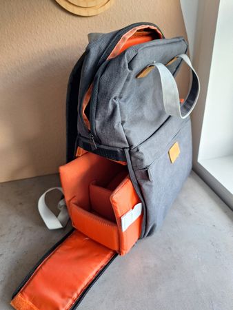 Mantona Kamerarucksack, neuwertig, ideal für Fotoausflüge.