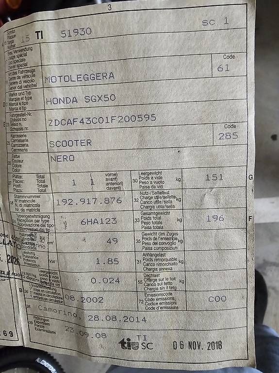 Scooters: Honda SGX / SKY 50 targa gialla  – D'occasion à Viganello par HaniHela 2