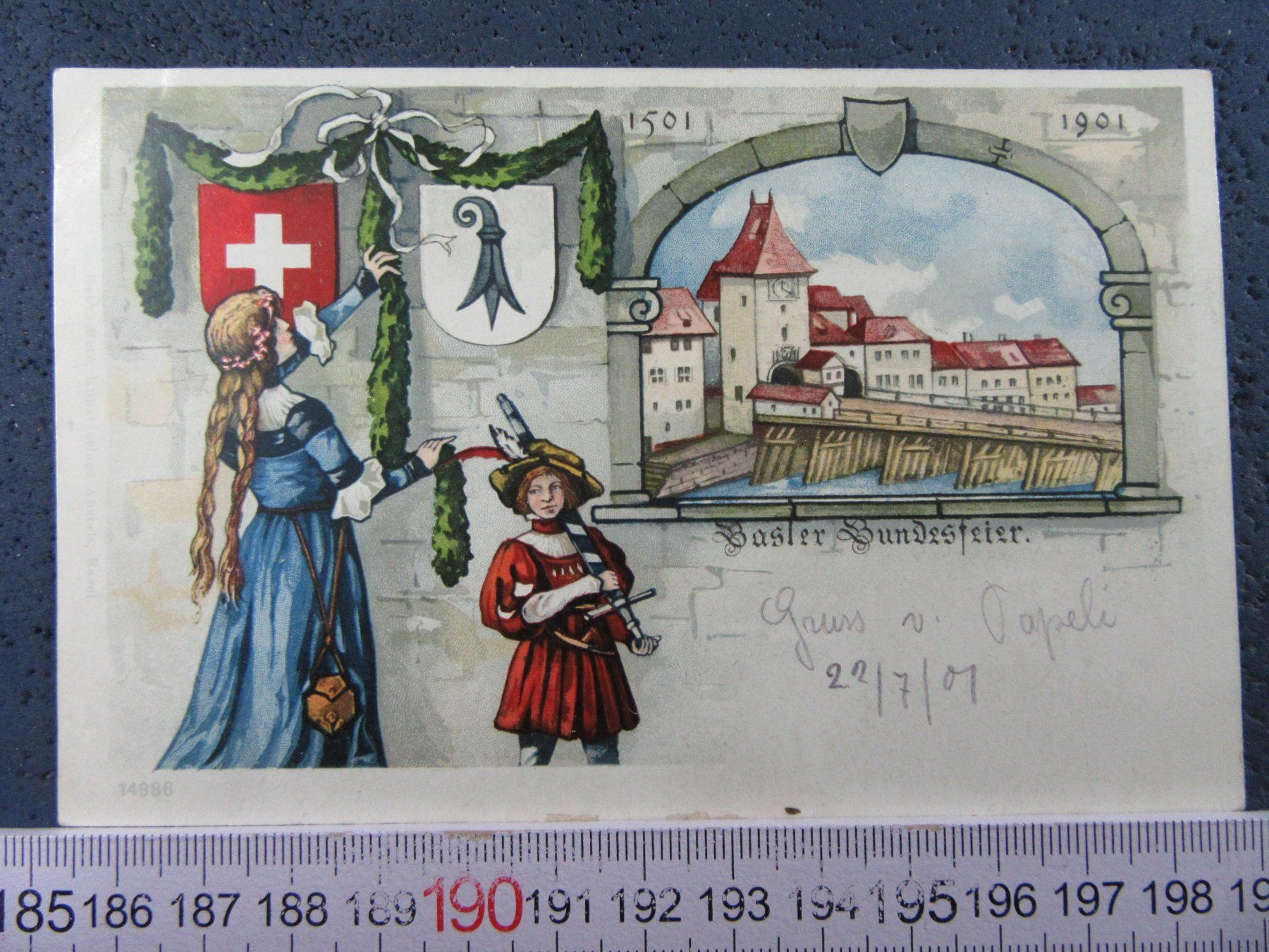 Cartoline postali: BASEL 1501-1901 BUNDESFEIER AK-BS – Usato da Ettingen venduto da Hausi4711