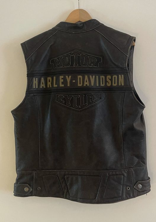 Gilet En Cuir Harley-Davidson Willie G. Noir - Taille L, Fabriqué Aux États-Unis
