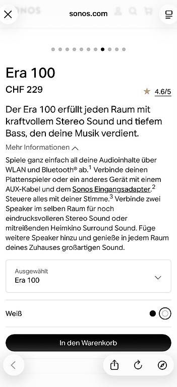 Haut-parleurs: Sonos Lautsprecher  – D'occasion à Stetten SH par isa_2w9t 2