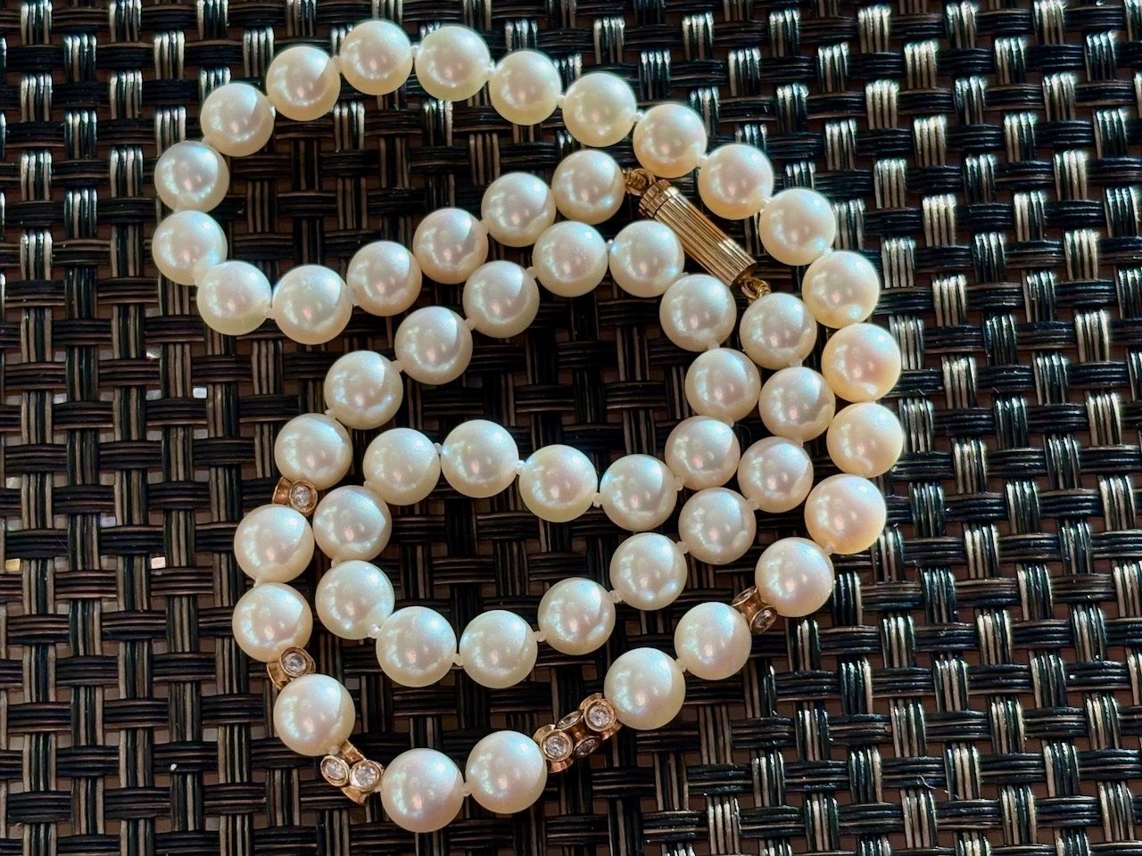 Catenine: Süsswasser-Perlenkette mit 24 Brillanten – Usato da Rütihof venduto da Bashful 2