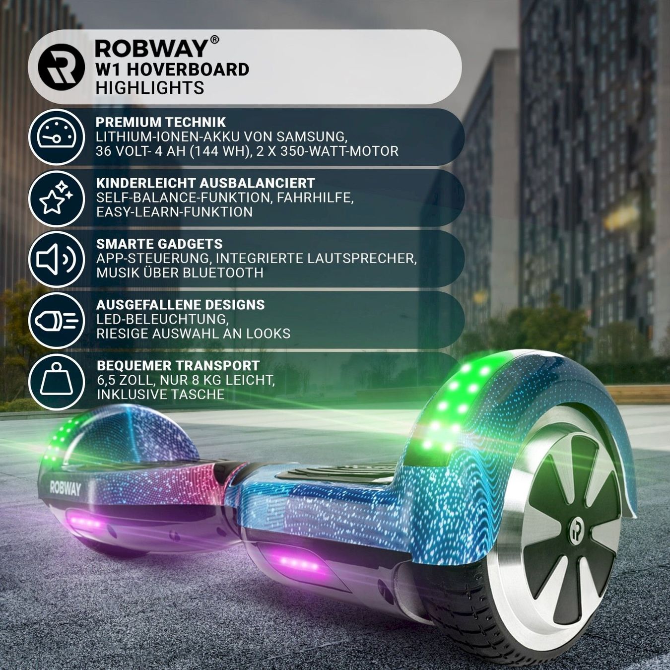 Hoverboards: Robway W1 Hoverboard 2.0 Pink Chrom – Neu und originalverpackt aus Bottighofen von zaap 4