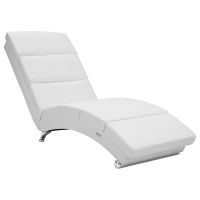 XXL Relaxliege 180Kg Belasbar Kunstleder weiss Liegesessel
