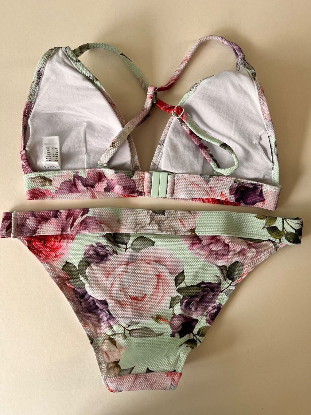 Lascana Costumi da bagno & Bikini: LASCANA, Bikini, Grösse 38C/D/38, Farbe Hellgrün mit Blumen – Nuovo e nell'imballaggio originale da Rudolfstetten venduto da gst_g7xl 1