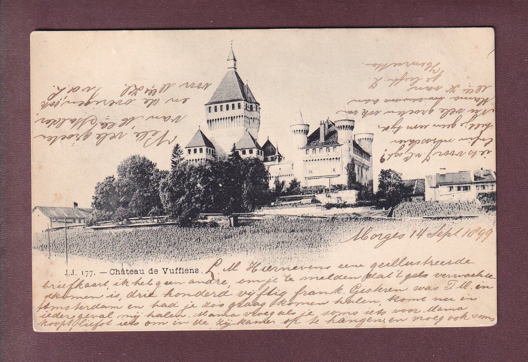 Cartoline postali: Château de VUFFLENS - 1899 – Usato da Pully venduto da nicecards