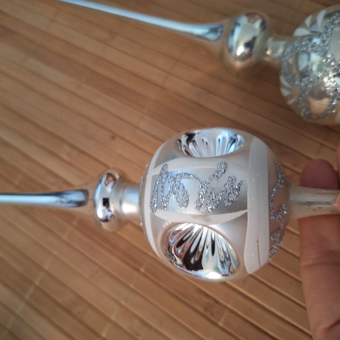 Tutte le decorazioni: Versand möglich.  Christbaumspitze, Silbrig – Usato da Winterthur venduto da Goldpipau 4