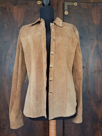 Leonardo . Lederhemd . Beige . 38 .