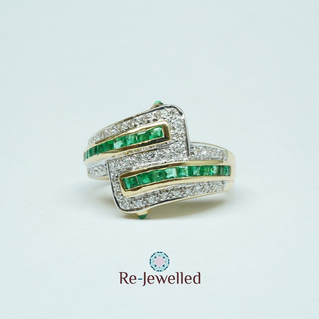 Anelli: Fingerring 18k mit Smaragden und Diamanten – Usato da Bülach venduto da Re-Jewelled 6