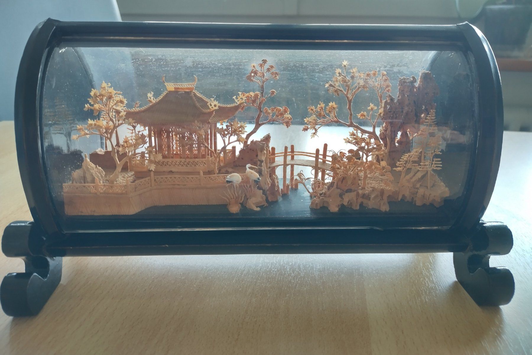 Tutte le decorazioni: Chines. Korkdiorama / Korkschnitzerei im Glaskasten – Usato da Jona venduto da Argus36 3