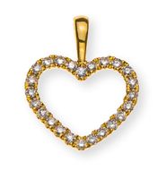 Diamantanhänger offenes Herz Gelbgold 750