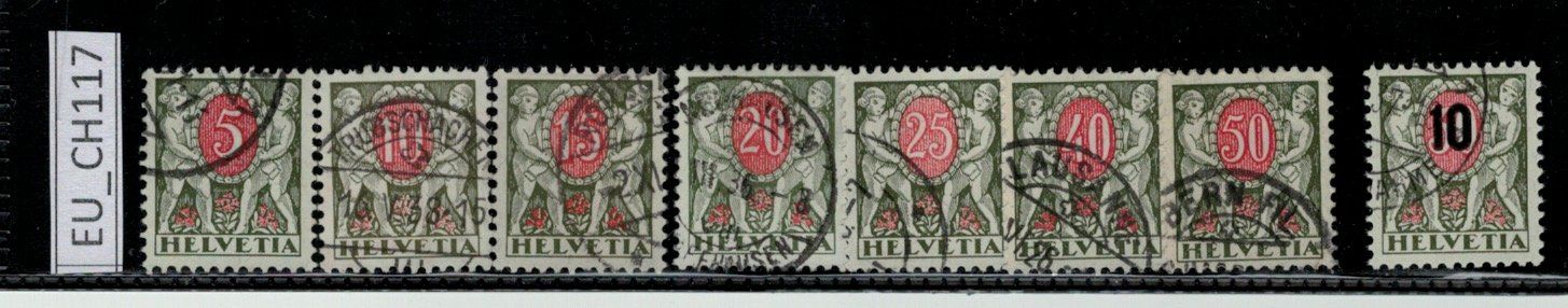 Alle Briefmarken: Schweiz, Portomarken 1924/37, EU_CH117 – Gebraucht aus Erlenbach ZH von panstamps