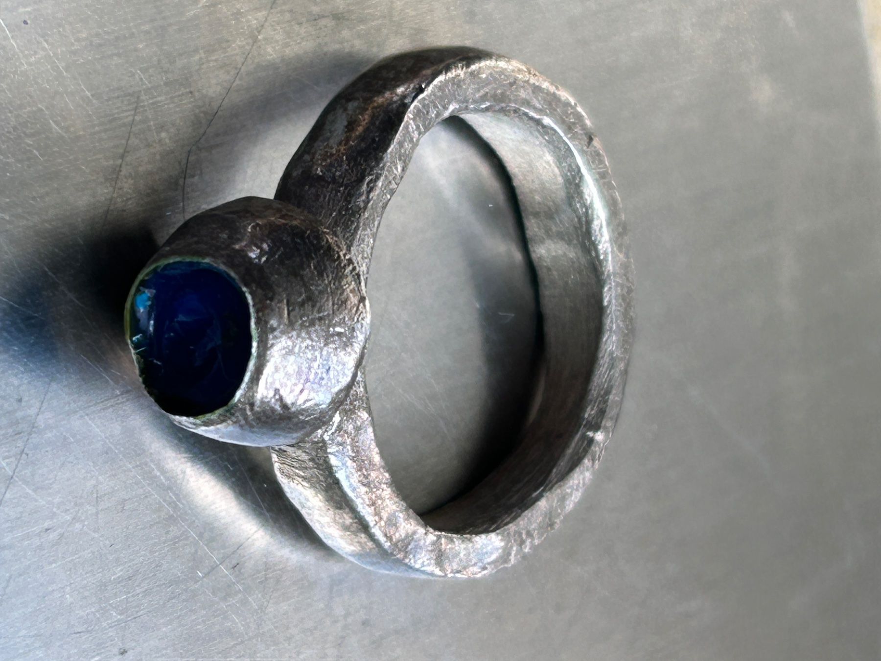 Anelli: Silberring mit blauem Emaille (Grösse 57.5) – Usato da Laufen venduto da belleskulptur 7