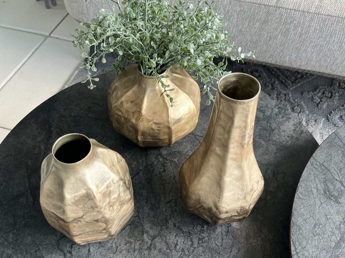 Tutte le decorazioni: 3er Set Deko Vasen, Goldfarben, Herbstdeko – Usato da Kloten venduto da SANTALA23 1
