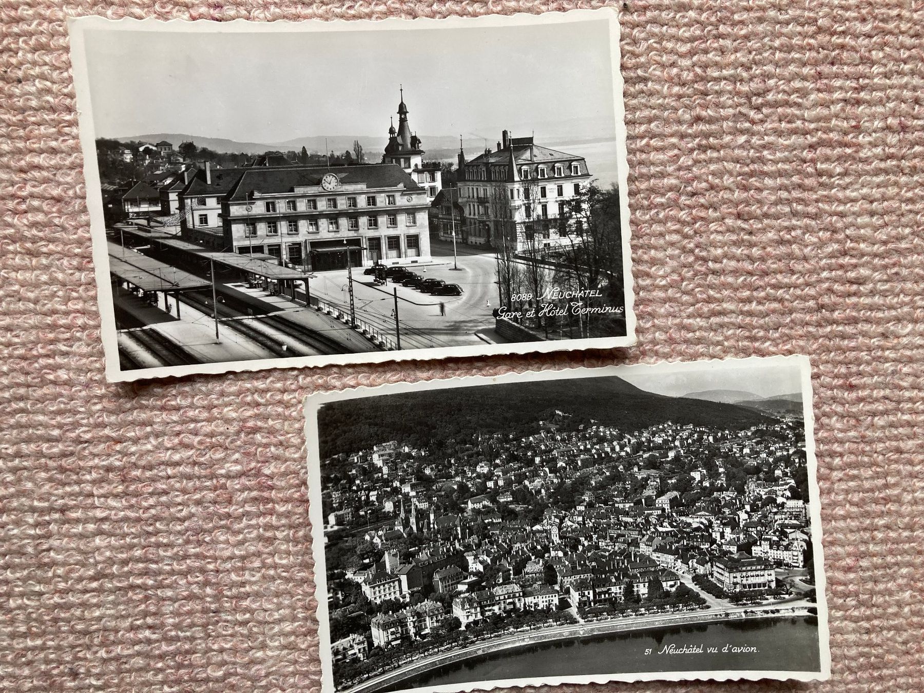 Cartoline postali: 2 alte Ansichtskarten von Neuchâtel / Neuenburg – Usato da Lütisburg venduto da wiesenpippau