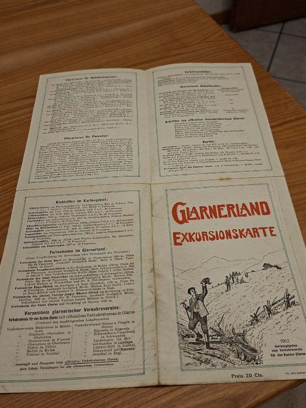 Cartine & Atlanti: Glarnerland Exkursionskarte 1912 – Usato da Ganterschwil venduto da HeidiuPeter 7