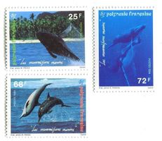 Briefmarken Wale & Delfine. Französisch-Polynesien.