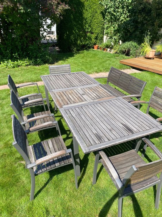 Gartentisch mit Stühlen und Bank Kaufen auf Ricardo